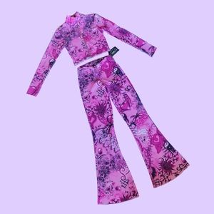 Jaded London 2000s Scribble Print Pink Set
